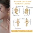 thumbnail image 2 of 12Pcs/Box 3 Style Cubic Zirconia Sunflower Charms 18K Gold Plated Brass Flower Charms with Jump Ring for DIY DIY Jewelry Earrings Necklace Bracelet Making Finding, 2 of 9