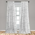 thumbnail image 5 of Ambesonne Tale Curtains, Cartoon Doodle, Pair of 28"x95", Black White, 5 of 5