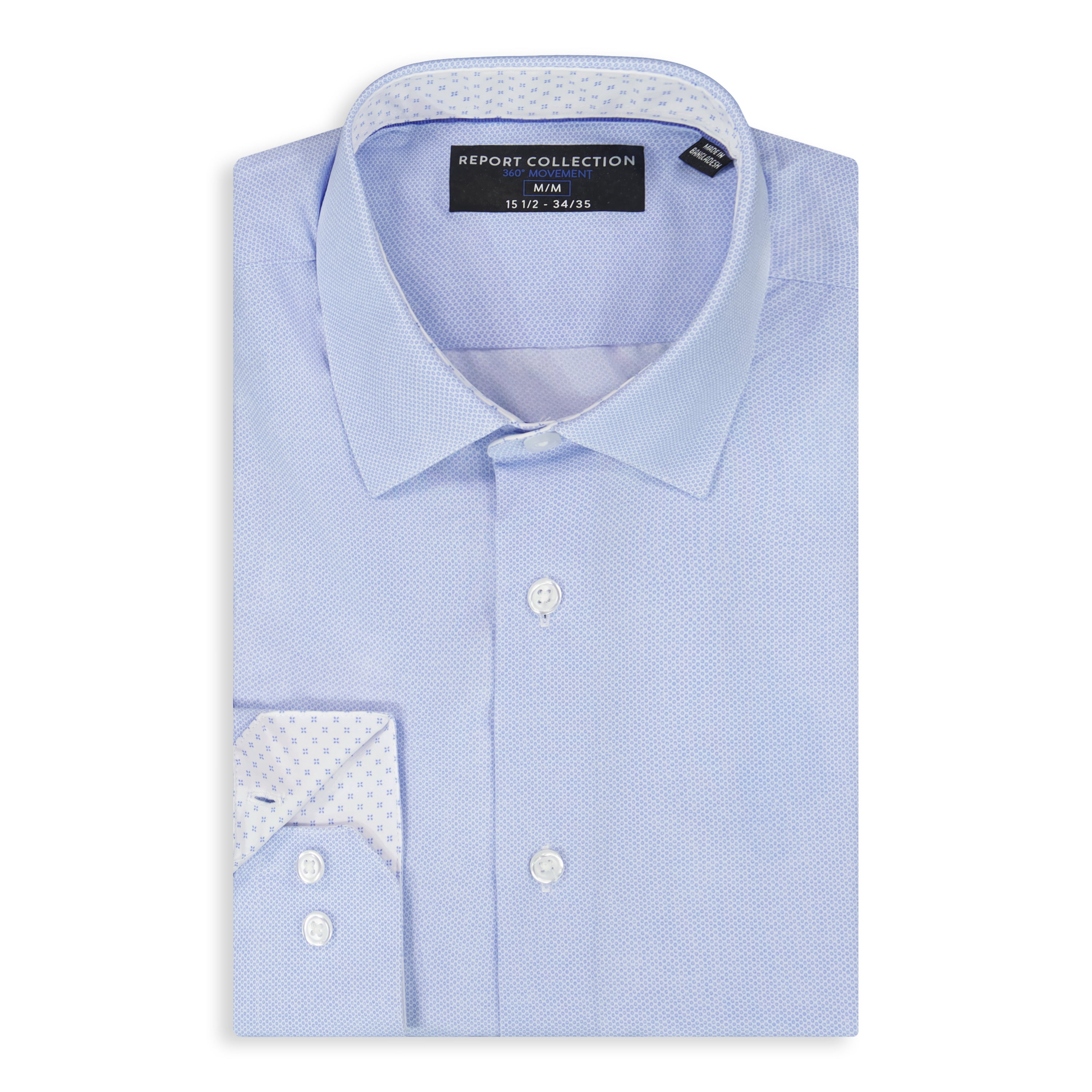 Report Collection Long Sleeve 4-Way Stretch Men's Woven Dress Shirt Geo Print