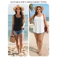 thumbnail image 5 of MOYIKO Women's Summer Tank Tops Pleated Square Neck Loose Fit Casual Flowy Tunic Sleeveless Shirts, 5 of 7