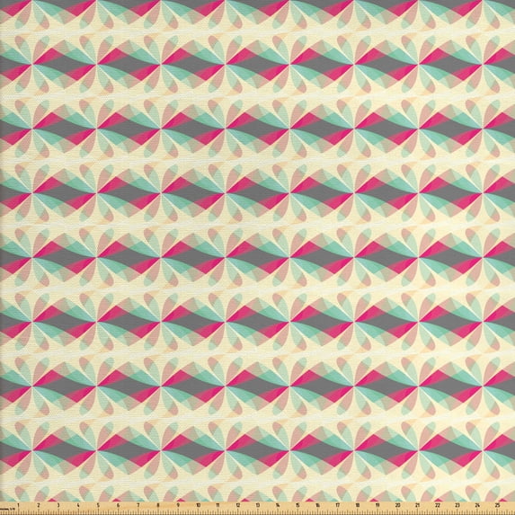 Abstract Fabric by the Yard, Floral Motifs with Vibrant Color Details Modern Ornament Design, Decorative Upholstery Fabric for Sofas and Home Accents, Multicolor by Ambesonne