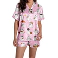 thumbnail image 6 of CQXIDFH Pajamas for Women Plus Size Halloween Pumpkin Print Short Sleeve Button Top and Shorts Set Cute Sleepwear Pjs Lounge Set, 6 of 8