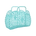 thumbnail image 2 of 1 Pcs Folding hollow hand basket, Diamond Shaped Plastic Portable Beach Basket, Sundries Basket Bathroom Storage Basket Assembly Soft Basket, 2 of 8