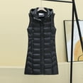 thumbnail image 3 of Leesechin Women's Long Puffer Vest Cotton Sleeveless Puffy Jacket with Removable Hood, 3 of 3