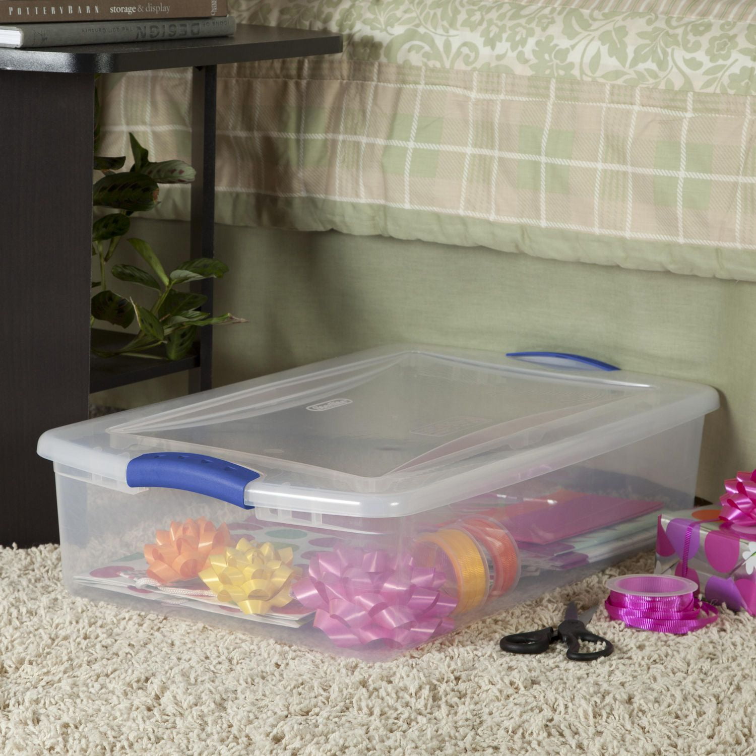 Sterilite 32 Liter Stadium Blue Latch Box, 32 Liter