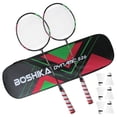 thumbnail image 1 of Graflsoa Lightweight Dual Badminton Racket Set with 6 Shuttlecocks & Carry Bag - Red/Blue, Iron Alloy, 600g, 67cm - Perfect for All Skill Levels, 1 of 6