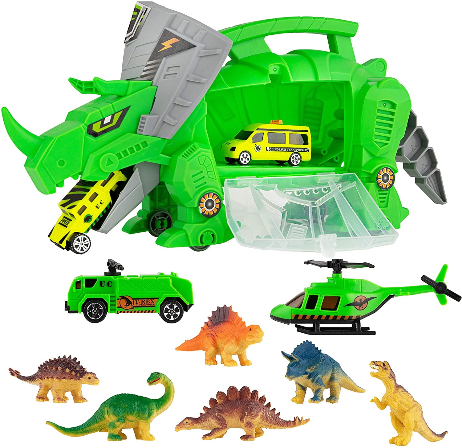 Children's Dinosaur Storage Car Model With Light And Music Container Storage 