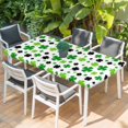 thumbnail image 2 of St Patricks Day Table Cloths for 6 Foot Rectangle Tables, Spring Country Green Black Shamrock Patio Waterproof Elastic Fitted Tablecloths, Washable Rectangular Table Cover for Camping, 2 of 8