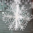 thumbnail image 2 of 30 Uds. Copos de nieve blancos brillantes adornos navideños de copos de nieve de plástico con cuerda colgante, 2 of 8