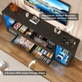 thumbnail image 4 of Blotout 82'' Fireplace TV Stand for 90/95''TV with 50'' Fireplace, LED Modern High Gloss Entertainment Center with Power Outlet, 4 Drawers, Adjustable Shelf, 2-Tier TV Console Cabinet, Black, 4 of 11