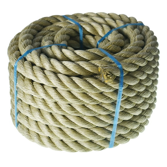 LABLT 1 inch x 50 feet Twisted 3 Strand Polypropylene Synthetic Rope Multipurpose Artificial Manila Rope