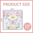 thumbnail image 3 of 100 Pcs Butterfly Napkins Party Paper Guest Towels Disposable Colorful Flower and Butterflies Napkins for Wedding Birthday Party Supplies - white, 3 of 7