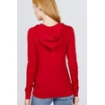 thumbnail image 2 of Women's Basic Zip Up Hoodie Thermal Jacket Lightweight Pockets Drawstrings, 2 of 2
