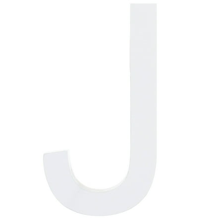 MDF Wood White Painted Letter J (6 Inches)