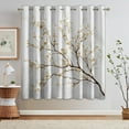 thumbnail image 3 of White And Gold Blackout Curtains, Branches Floral Curtains For Living Room, Bedroom, Flower Plant Grommet Window Treatments Room Decor-38"W x 45"L (Pack of 2), 3 of 6