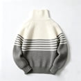 thumbnail image 6 of HBGVBA Boys Long Sleeve Sweater,Quarter Zip Knit Tops,Fall Winter Stand Collar Casual Pullover Sweaters for 7-15 Years Kids, 6 of 6