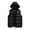 Black, variant on comerut Men Winter Cotton Vest Padded Thick Warm Sleeveless Hooded Loose Drawstring Pockets Zipper Closure Windproof Soft Warm Men Solid Color Men Waistcoat