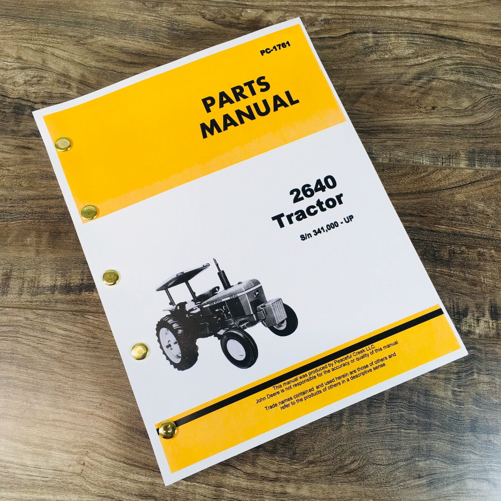 PARTS MANUAL FOR JOHN DEERE 2640 TRACTOR CATALOG BOOK ASSEMBLY