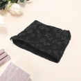 thumbnail image 3 of Unique Bargains 1 Pc 3D Flower Drawstring Makeup Bag for Vacation Business Travel Polyester black, 3 of 6