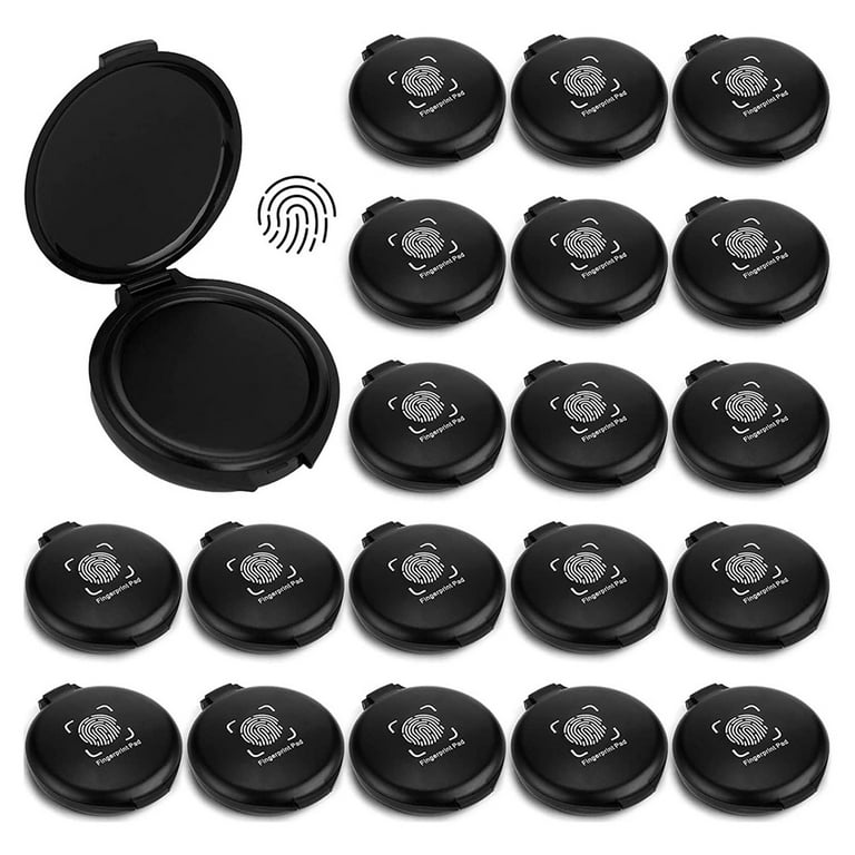 30 Pcs Mini Fingerprint Thumbprint Ink Pad Black Stamp Ink Pads for  Identification Security ID Notary Supplies Law Enforcement Fingerprint  Cards