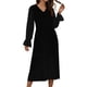 thumbnail image 1 of Vestido de Terciopelo Y Gasa Patchwork Mujeres Cuello en V Elegante Tejido Estirable para el Estilo Versátil, 1 of 7