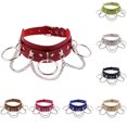 thumbnail image 4 of Harajuku Chocker Lock Key Rivets Black Goth Punk Chokers Gothic Choker Necklace for Women Hip Hop Cosplay Green, 4 of 9