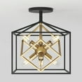 thumbnail image 3 of Artika Imperium 6 Lights Semi-Flush Mount Light Fixture Black and Gold, 3 of 7