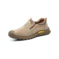 thumbnail image 1 of UKAP Men Work Boots Slip Resistant Protection Boot Steel Toe Safety Shoes Construction Chelsea Booties Anti Collision Khaki 6.5, 1 of 2