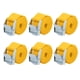 thumbnail image 1 of 6 Piezas Carga Amarre Abajo Correas con Leva Bloqueo Hebilla Nylon para Coche  Yellow 1m*2.5cm, 1 of 1
