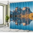 thumbnail image 5 of Ambesonne Nature Shower Curtain, Majestic Rocky Mountain, 69"Wx84"L, Blue and Brown, 5 of 5