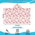 thumbnail image 2 of Pink Bows and Baseballs Pattern Hooded Bath Towel，50"x30" for Ages 3 To 12 Kids, Quick Dry Lightweight Soft Microfiber Hood Beach Towel Cover Up for Kids, 2 of 7