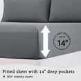 thumbnail image 6 of Mainstays Washed Ultra Soft Microfiber Bed Sheet Set, Twin-XL, Soothing Grey, 3 Piece, 6 of 11
