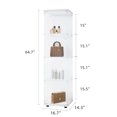 thumbnail image 2 of Glass Display Cabinet With Lockable Doors 4 Shelves Floor Standing Storage Case For Home Living Room Bedroom Exhibition Hall Office, 2 of 9