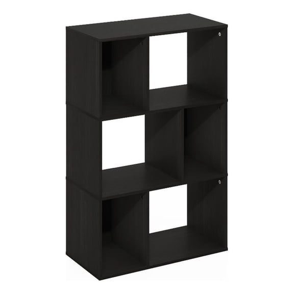 Pemberly Row 6-Cube Irregular Cubes Storage Bookcase/Bookshelf Espresso