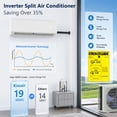 thumbnail image 4 of CRZOE 18000BTU Mini Split Air Conditioner& Heater, 19 SEER2 230V Wall-Mounted Ductless AC Unit Cools Rooms up to 1250 Sq. Ft, Energy Efficient Inverter AC w/Heat Pump,White, 4 of 8