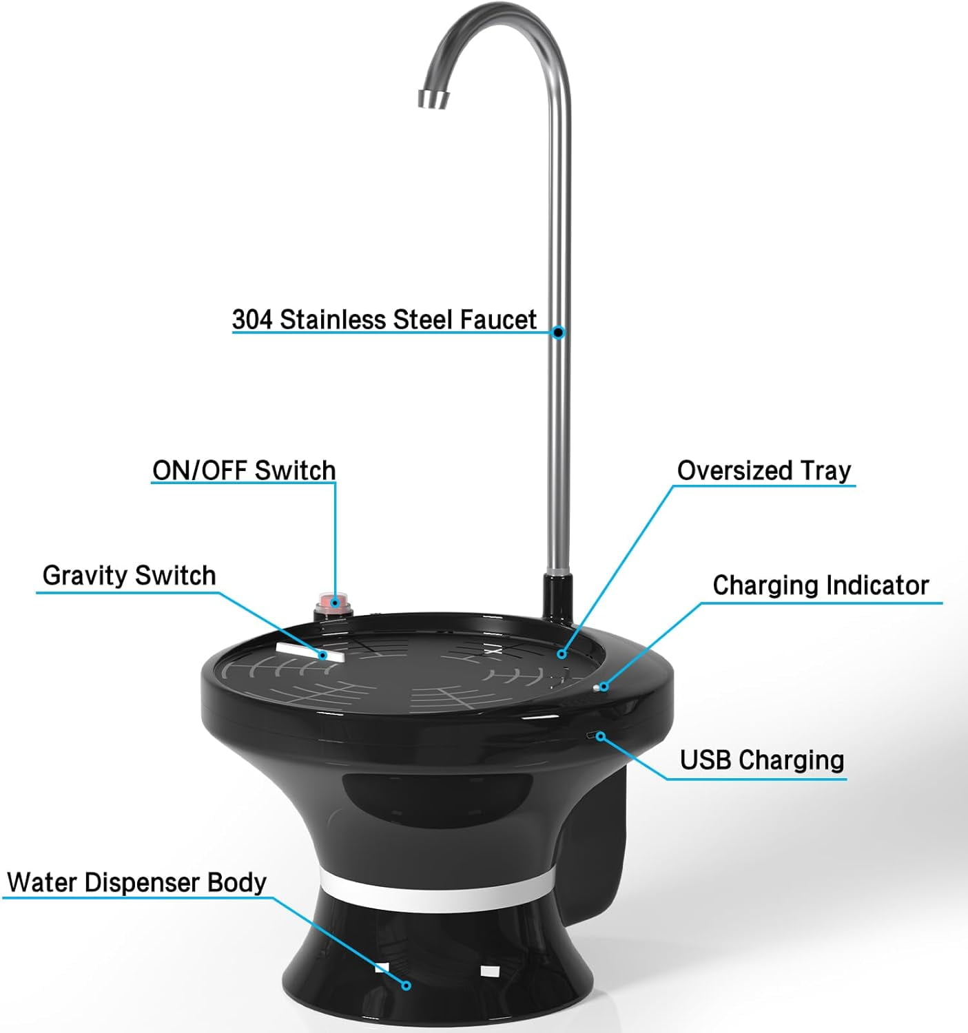 Water Dispenser Pump ABS Electronic Components Portion Control 5 gal Top Loading Water Cooler