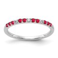 thumbnail image 1 of 14k White Gold Real Diamond and Ruby Band, 1 of 1