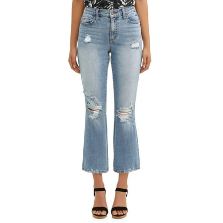 Mayra High Waist Destructed Crop Flare Jean