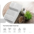 thumbnail image 3 of 100% Cotton Bath Towel Set of 18-4 Bath Towels, 6 Hand Towels, 8 Wash Cloths, Sustainable, Soft, Highly Absorbent, Combed Cotton 18 Piece Set for Hotels, Spa, Bathroom, Dorm, White, 3 of 5