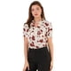 thumbnail image 1 of Blusa Floral Allegra K Cuello Con Volantes Manga Corta Casual Top Para Mujer Beige L, 1 of 6