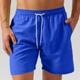 thumbnail image 2 of DDAPJ pyju Mens Drawstring Running Shorts Solid Athletic Shorts Lightweight Quick Dry Workout Gym Shorts with Pockets Blue M, 2 of 7