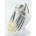 thumbnail image 2 of Clip on multi strand silver, gray, and white pearl necklace set, 2 of 4