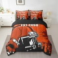thumbnail image 2 of Erosebridal Cartoon Soccer Bed in a Bag King size, Vintage Football Bed Set, Sports Theme Decor, Reversible, 2 of 5