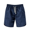thumbnail image 4 of Favoffer Men's Five Quarter Shorts Solid Color Drawstring Elastic Waist Loose Casual Mid Thigh Short Pants Summer Daily Outdoor Workout Bottom, 4 of 8