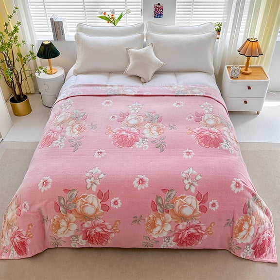 Btomtd Colorful Warm Flannel Blanket Made with Winter Thick Milk Velvet, Soft Couch and Bed Throw Blanket for Daily Use, 47" x 80" (E)