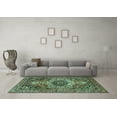 thumbnail image 3 of Ahgly Company Machine Washable Indoor Rectangle Medallion Turquoise Blue Traditional Area Rugs, 8' x 10', 3 of 4