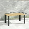 thumbnail image 3 of Outsunny Table à Manger d'Extérieur de 59 Pouces, avec Trou pour Parasol, Table de Patio, Brun, 3 of 10