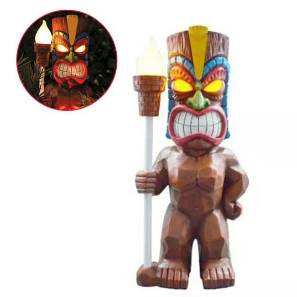 Solar Powered Led Tiki Light Solar Powered LED Tiki Light Solar Totem Figurine Ornaments LED Garden Light Decoration Crafts For Porch Lawn Trail