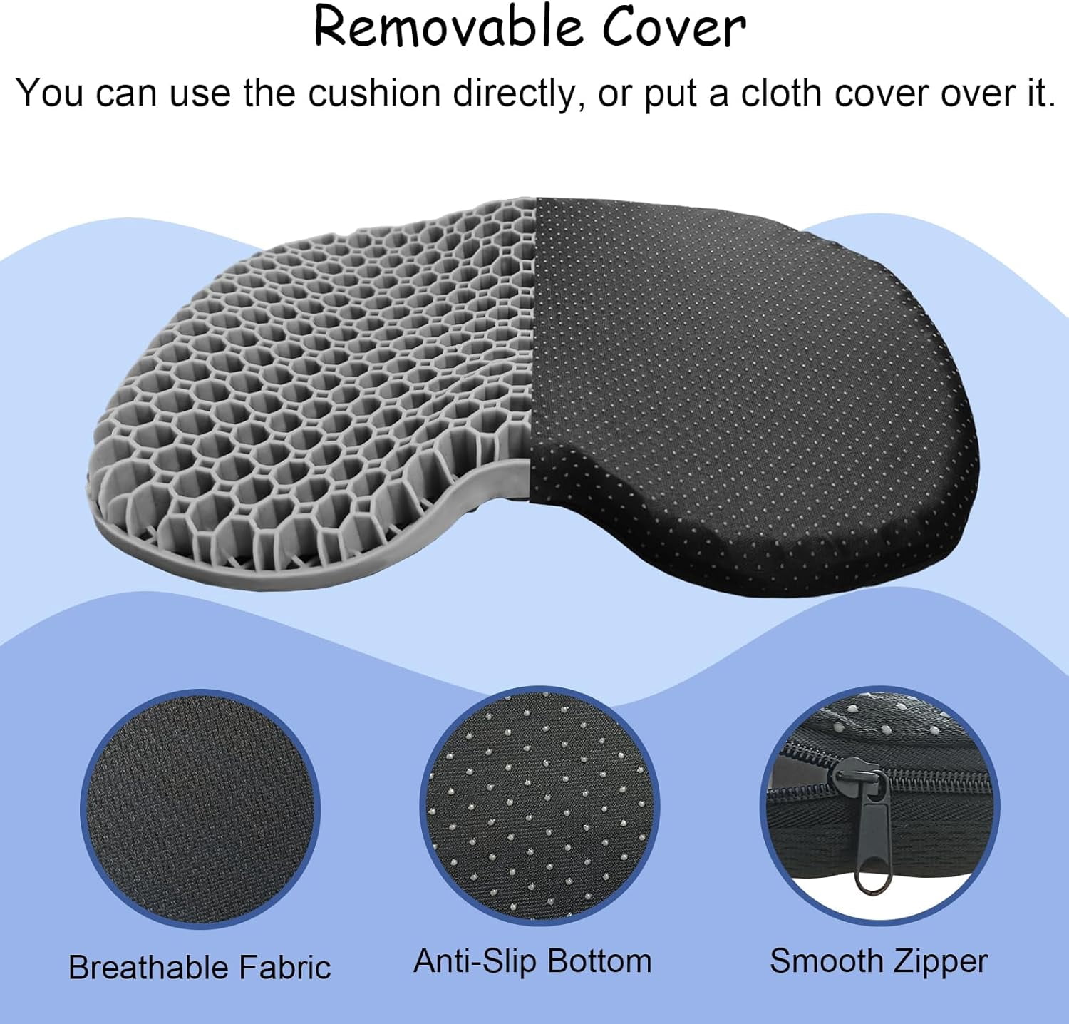 Anti-Slip Kayak Seat Cushion - Waterproof Thicken Gel Boat Kayak Canoe Rowing Stadium Pad for Sit in Kayak Chair Kayak Accessories Equipment Gear for Fishing Kayak