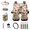 Floral Print, variant on Chririnla Woodland Camo Pattern Car Seat Protector Kit, with Car Front and Back Seat Cover Car Seat Belt Pads Cover Water Cup Pad Car Organizer Bag Car Rear View Mirror Cover